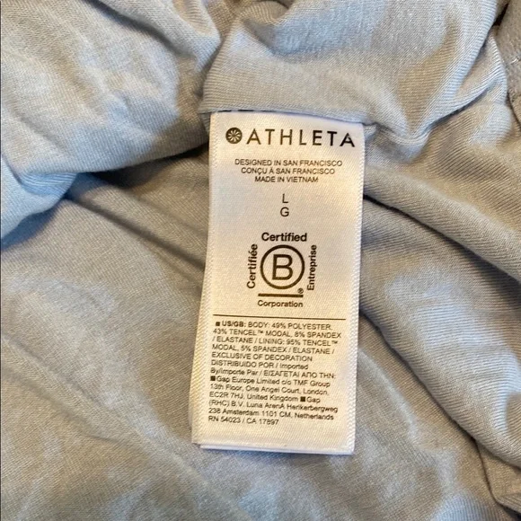 Athleta Seasoft Bubble Hem Hoodie in light blue gray Size L - Picture 12 of 16